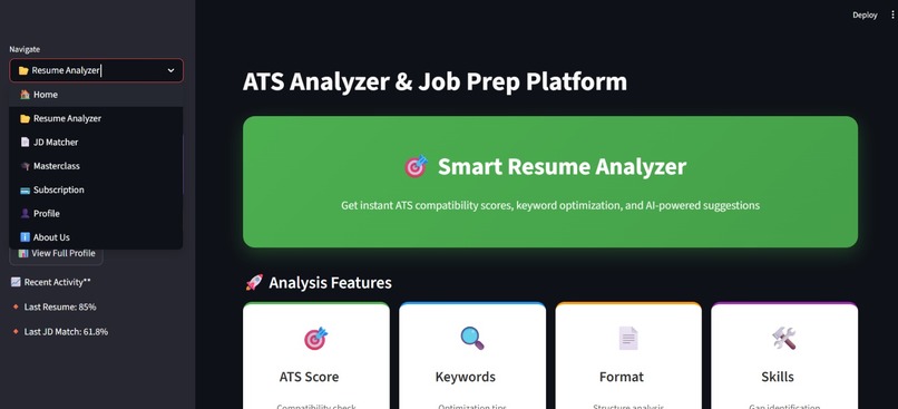 ATS Analyzer and JOB Prep Platform  – screenshot 2