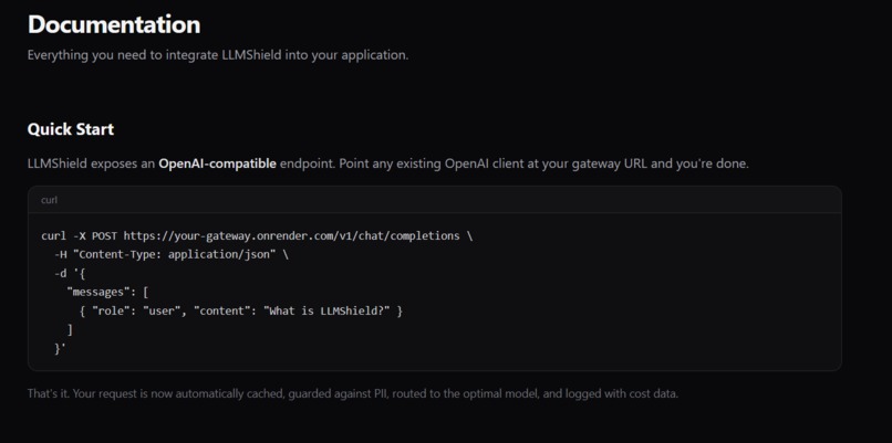 LLMShield — Cloudflare for AI APIs – screenshot 2