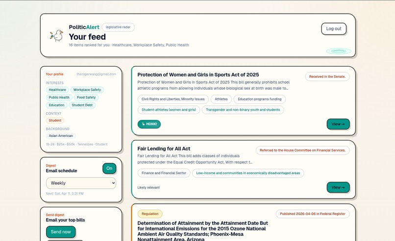 PoliticAlert – screenshot 1