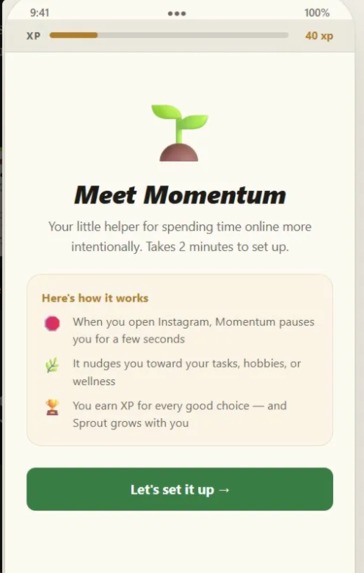 Momentum - A friend for social media addiction – screenshot 1