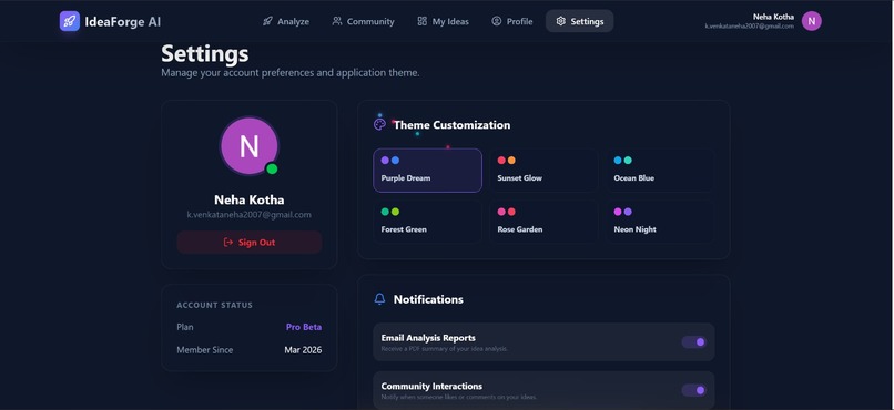 IdeaForge AI – Startup Idea Viability Analyzer – screenshot 3