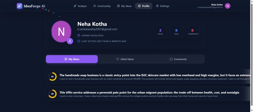 IdeaForge AI – Startup Idea Viability Analyzer – screenshot 4