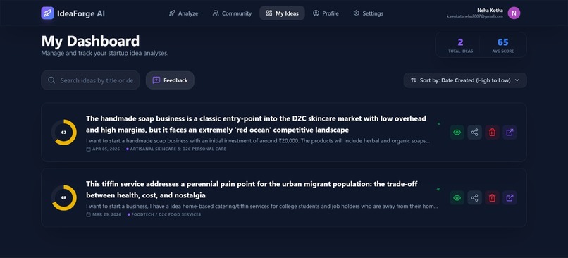 IdeaForge AI – Startup Idea Viability Analyzer – screenshot 7