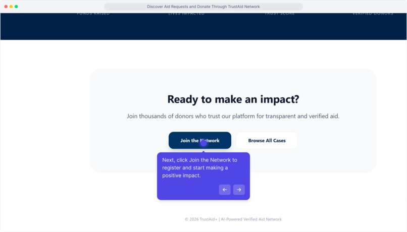 TrustAid+ : AI Verified Aid & Funding Network – screenshot 2