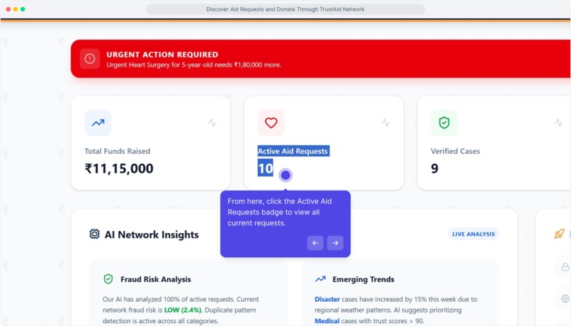 TrustAid+ : AI Verified Aid & Funding Network – screenshot 21