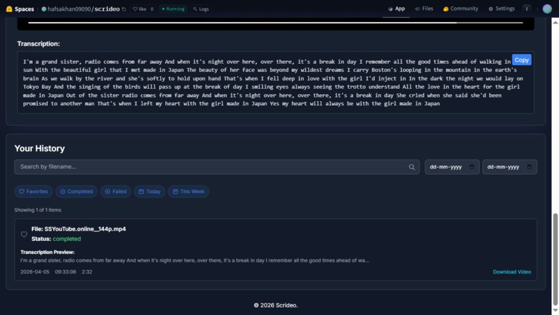 Scrideo – AI Captioning for Inclusive Access – screenshot 4