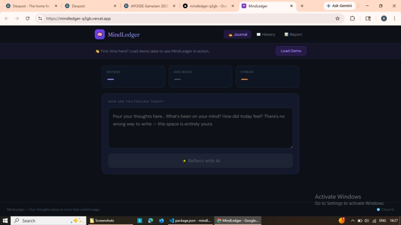 MindLedger — AI Journal That Understands How You Feel – screenshot 1