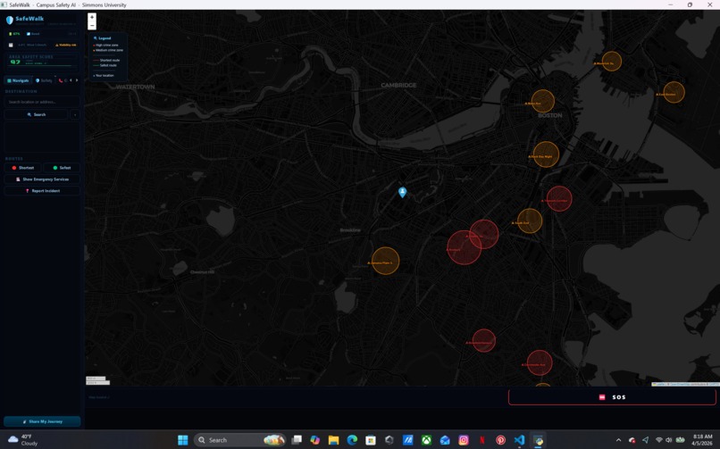 Campus safety AI - Simmons university – screenshot 1