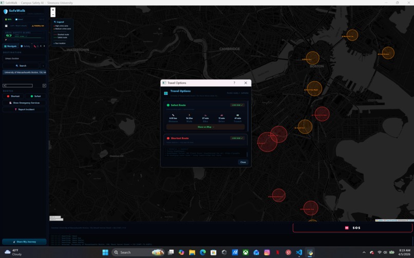 Campus safety AI - Simmons university – screenshot 2