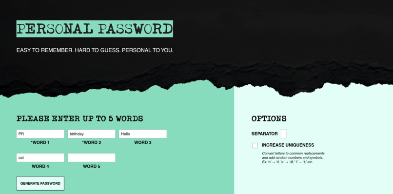 Personal Password – screenshot 1