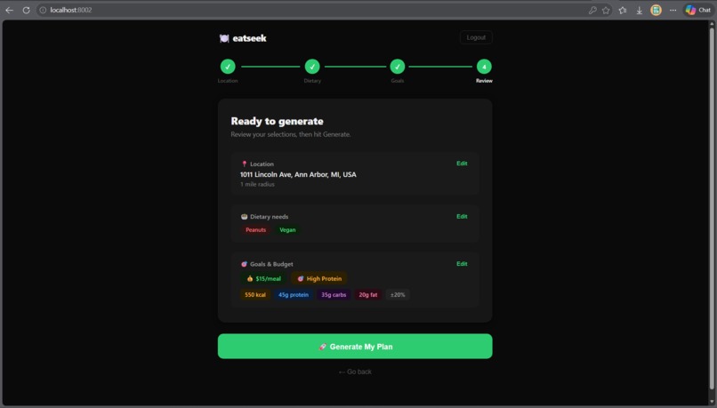 eatseek – screenshot 2