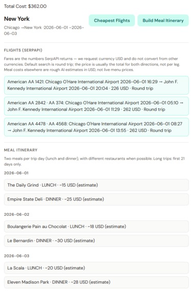 AItinerary – screenshot 2