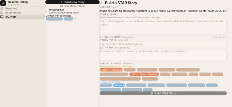 resume telling – screenshot 1