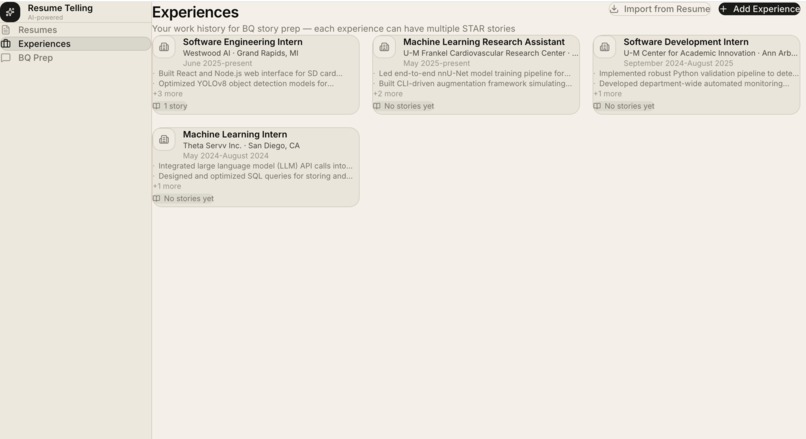 resume telling – screenshot 2