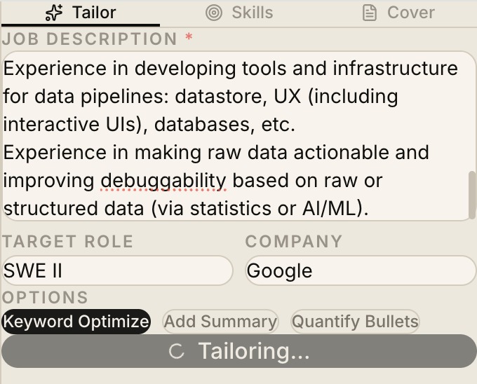 resume telling – screenshot 3