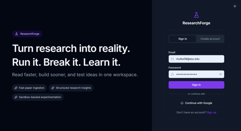 ResearchForge – screenshot 1