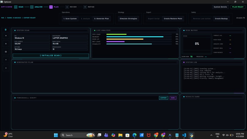 OptiCore – screenshot 2