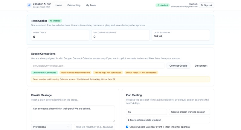 CAT: CollaborAiTor for Student Teams – screenshot 3