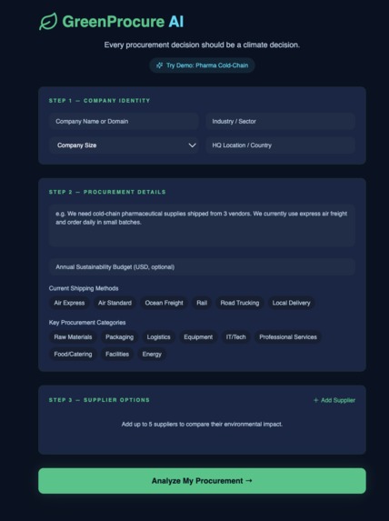 GreenProcure AI – screenshot 1