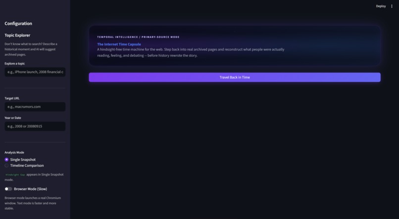 The Internet Time Capsule – screenshot 1