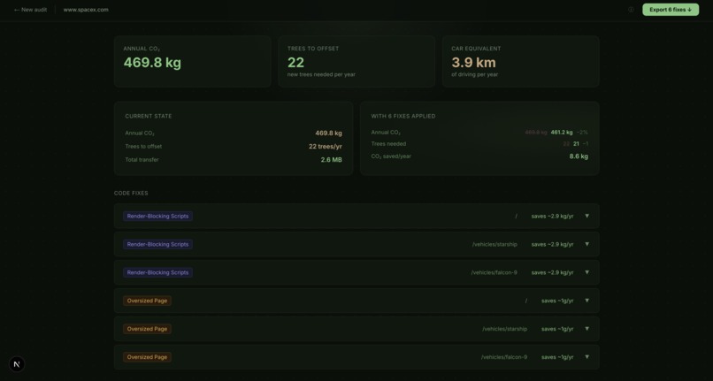 Green Audit – screenshot 1