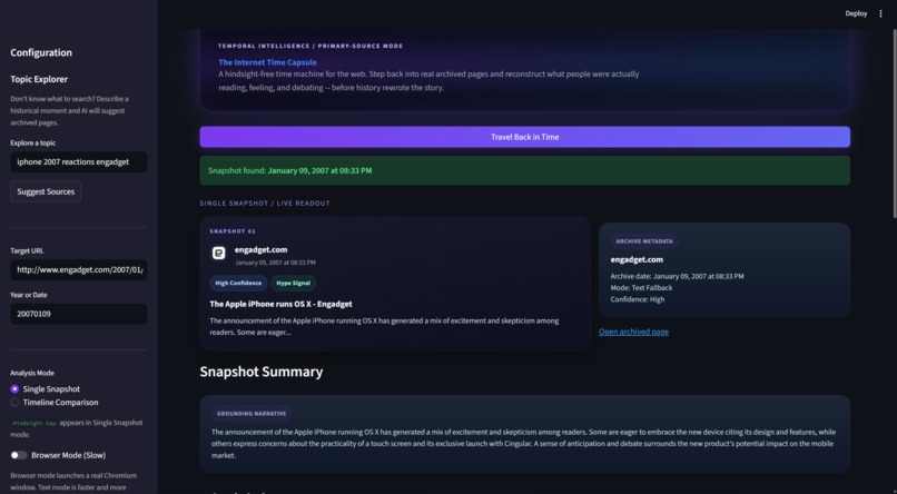 The Internet Time Capsule – screenshot 2