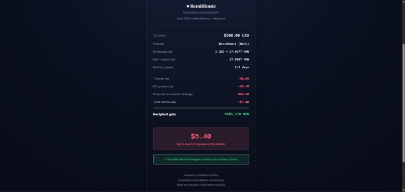 RemitRoute – screenshot 1