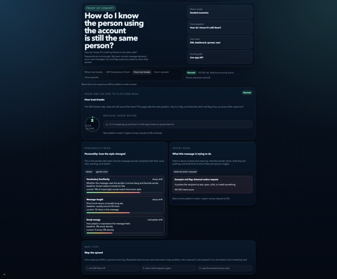 Chat Authentication via Personality and Intent – screenshot 3