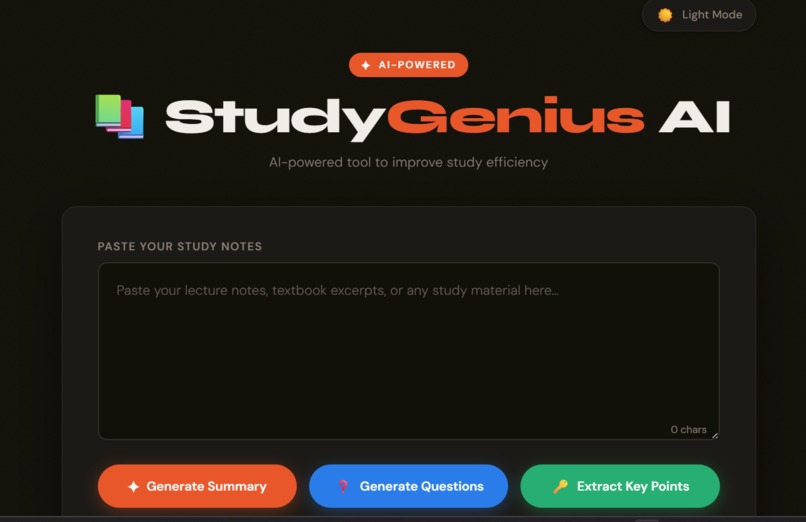  StudyGenius AI  – screenshot 1