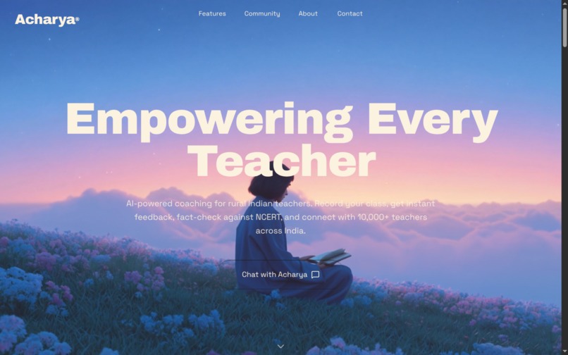 Acharya - AI Classroom Coach for Rural Indian Teachers – screenshot 1