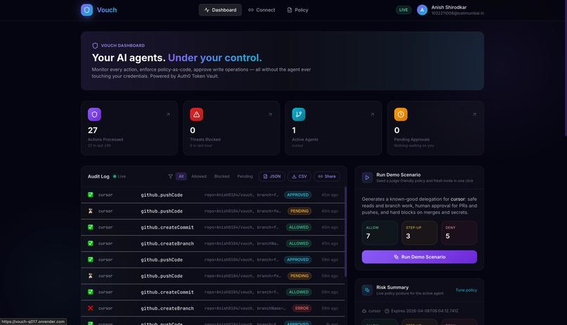 Vouch: Secure AI Agent Authorization – screenshot 1