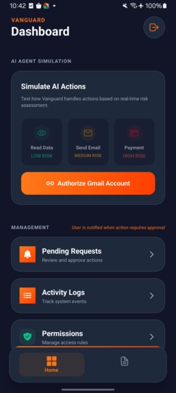 Vanguard — AI Action Authorization Layer – screenshot 4