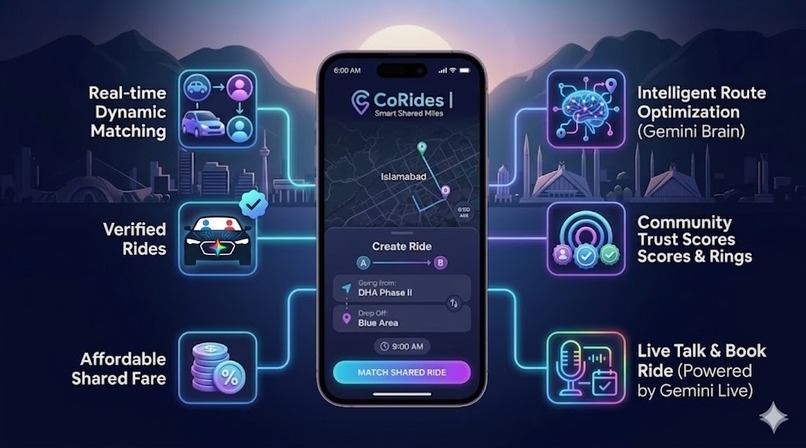 Corides.ai - A Carpooling service powered by Gemini Live Ai  – screenshot 1