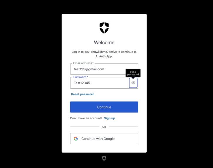 Ai-auth-app – screenshot 2