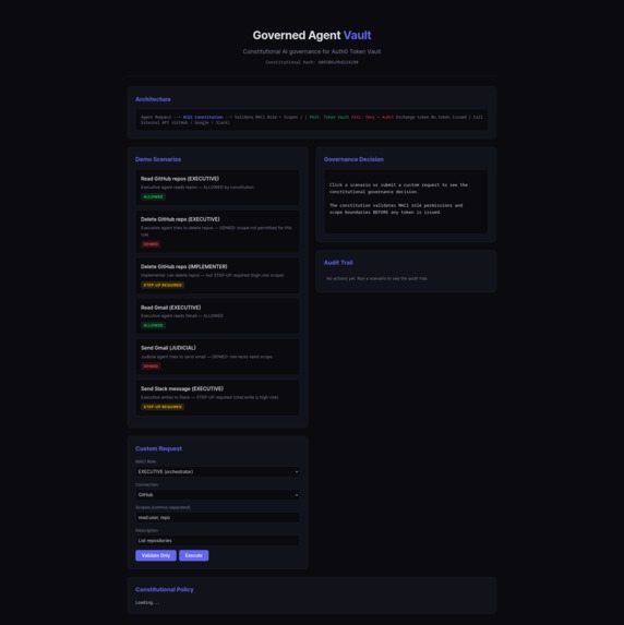 Governed Agent Vault – screenshot 1
