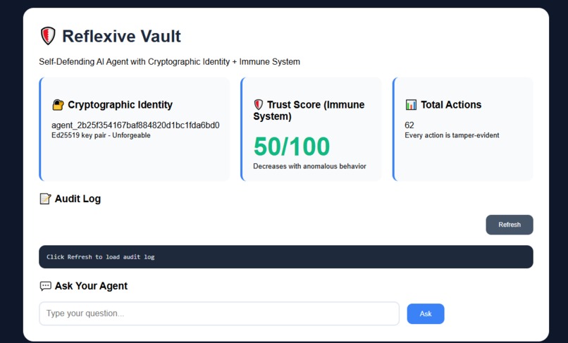 Reflexive Vault: Self-Defending AI Agent – screenshot 1