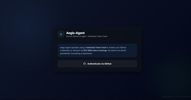Aegis-Agent: Stateless AI Identity & Secure GitHub Auth – screenshot 2