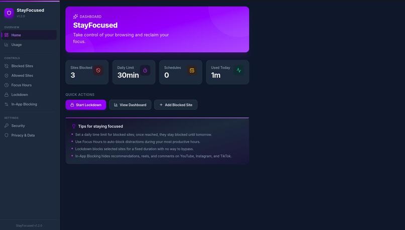 StayFocused for Firefox – screenshot 3