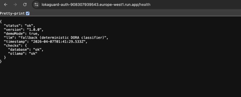 LokaGuard Auth — DORA Reporting via Auth0 Token Vault – screenshot 1