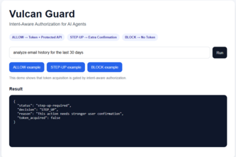 Vulcan Guard — Intent-Aware Authorization for AI Agents