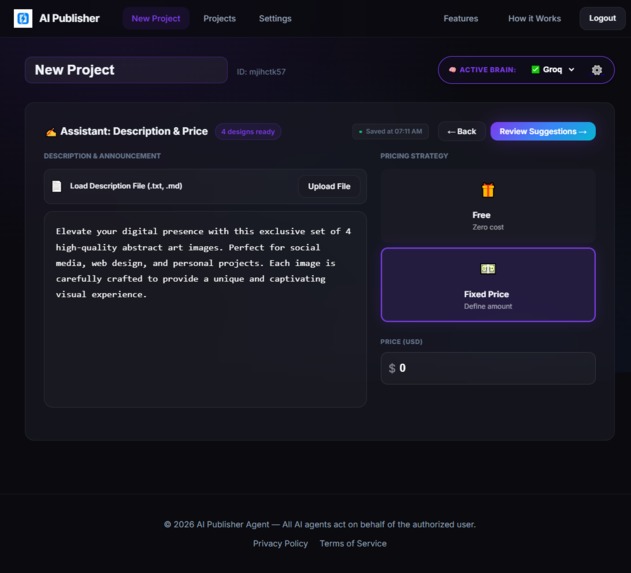 AI Publisher - The "Authorized to Act" AI Agent – screenshot 2