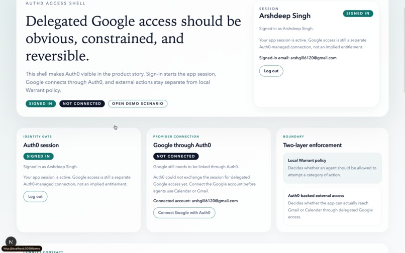 Warrant — OAuth for Apps. AI Agents Need Warrants. – screenshot 4