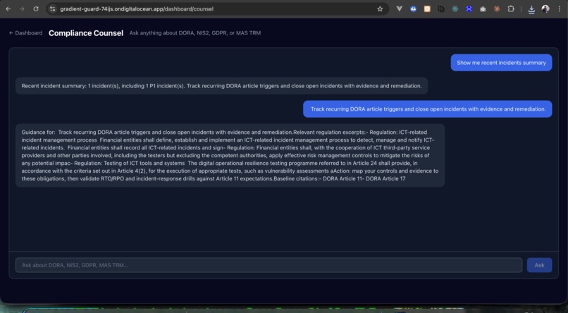 GradientGuard — DORA Compliance Intelligence Platform – screenshot 11