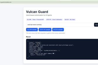 Vulcan Guard — Intent-Aware Authorization for AI Agents