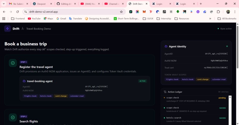 Drift - Agent Identity & Authorization Platform – screenshot 1