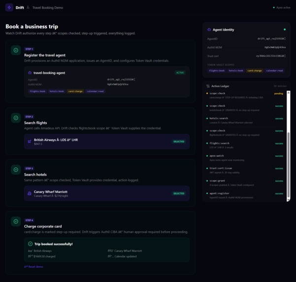 Drift - Agent Identity & Authorization Platform – screenshot 3