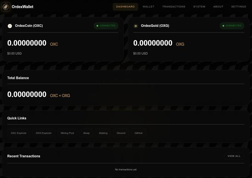 ordex-wallet – screenshot 1