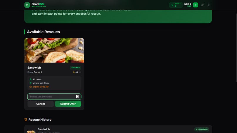 ShareBite: Transparent Food Rescue – screenshot 6