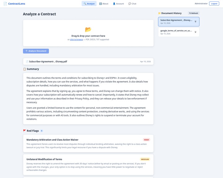 ContractLens - (Live Demo Presented at Session B) – screenshot 1