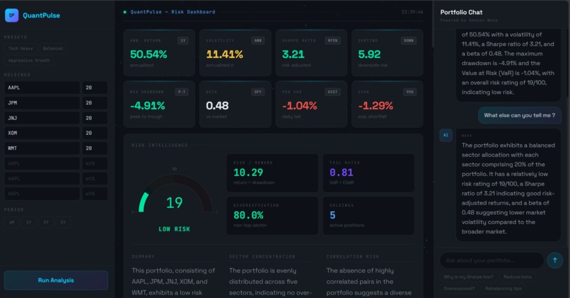 QuantPulse | Know your risk. Beat the market. – screenshot 1